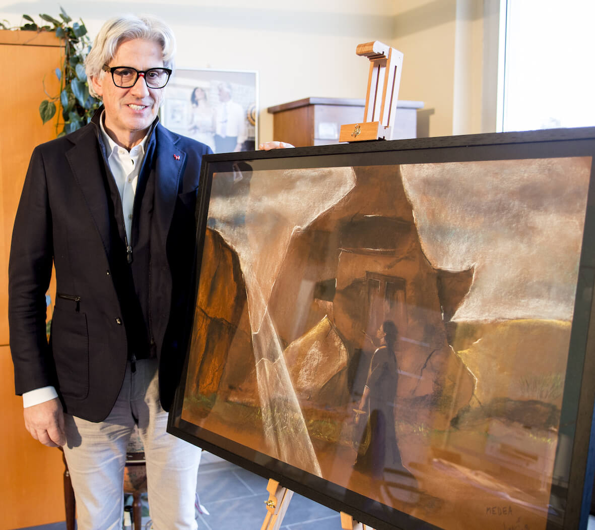 Il bozzetto di Ferretti nella nuova sede di Med Store